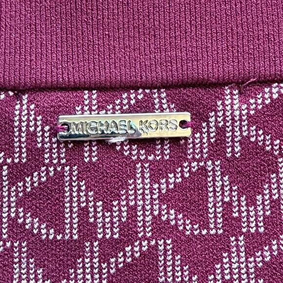 MICHAEL Michael Kors XS NWOT MK Logo Jacquard Merlot Pencil Skirt Sporty Chic - Picture 10 of 11